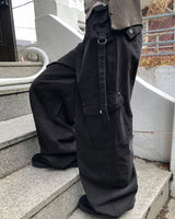 Brdin Double-Pocket Strap Washed Cargo Pants