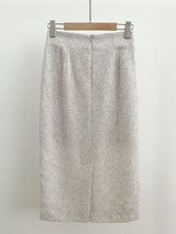 Benilla Color Matching Tweed H-line Skirt