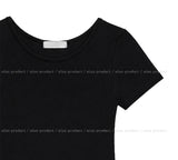リリンUネックベーシックラウンド半袖Tシャツ