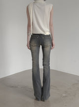 Sand Tin Washed Raw Bootcut Denim