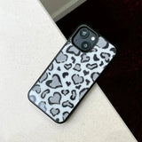 [MADE][Glass Bumper Case] Heart Leopard Drawing Case ⋆ Light Gray
