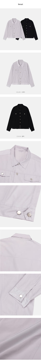 [Unisex]サテンタッカーシャツジャケット(2color)