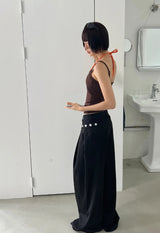 [BELT SET] CROSS LINE WIDE SLACKS