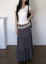 Robon Satin Rose Ribbon Belt