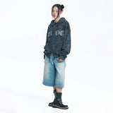 Rhinestone Camo Hoodie - CHARCOAL