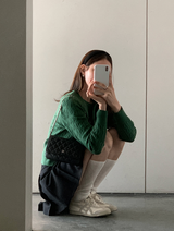 FOB Cable Knit Round Cardigan