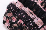 [EVIL TOOTH] Rose and Rosa Dance Princess Floral Shirred Cake Dress Lace and Bouquet of Roses in the Night Waltz