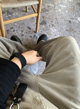 Bias Incision Washed Semi Wide Cargo Pants