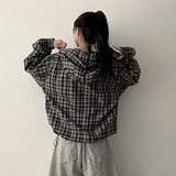 Legit Boxy String 2Way チェックパーカージャンパー