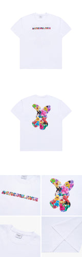 [24SS] BEAR DOLL FUZZY RABBIT SHORT SLEEVE T-SHIRT WHITE