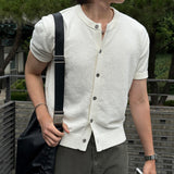 LMN Sensitive Bookle Round Short-Sleeved Cardigan (6 colors)