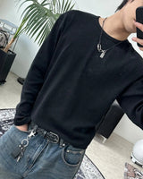 キアンワッフルクロップド長袖Tシャツ