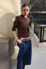 SILKET BIO 3/4 TOP_BROWN