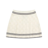 DVRK PRIVÉ POINTELLE KNITTED CARDIGAN & SKIRT SET - CREAM