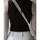 leather mignon bag - butter / strap - ( cowleather,  chain)