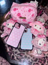 Sweet hearts phone case (pink) - black glass - standard(non-magsafe)