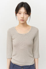 (W) Ash Striped Top