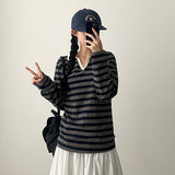 Pearlo Stripe Dangara Cara 長袖Tシャツ