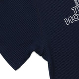クルーネック s/s ワッフル Tシャツ/ディープネイビー