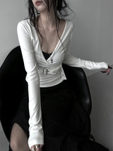 belted wrap V-neck T (2color)