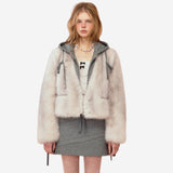 White Foxy Unique Cropped Fur Jacket
