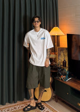 VIR Style Cotton Pin-Tuck Wide Bermuda Shorts