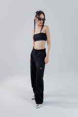multi layered pants_ black