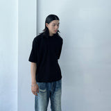 テクスチャード リブ ショートスリーブ Tシャツ