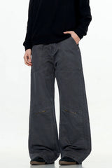 Washed Straight-Leg Cargo Pants