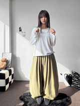 Linlin Linen Linen Balloon Pintuck Long Pants 4 Colors 