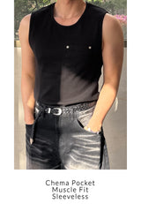 Chema pocket muscle fit sleeveless t-shirt
