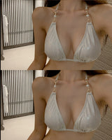 Pearl triangle bikini