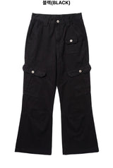 マーブル フレア ワーク パンツ