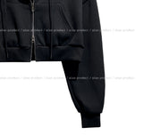 [U-BASIC] Tom Brushed Two Way Crop Hood Zip-Up