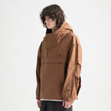 Nylon RIB Pullover Jacket - CAMEL