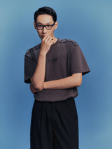 DVRK PRIVÉ SHOULDER MONOGRAM TEE V2- GREY