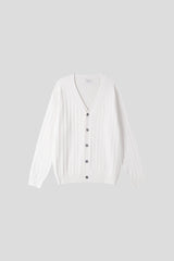 LMN Yネックケーブルカーディガン (9 colors)