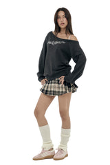 Kleen club one-shoulder sweatshirt, Pink