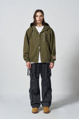 Work hood zip-up jacket