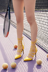 Strap Stiletto Heel(Yellow)