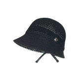 Band Paper Knit Bonnet Hat (Black)
