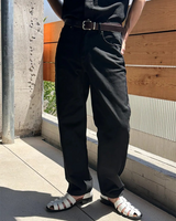 [SET UP가능]コットンセミワイドデニムパンツ(2color)