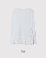 #フリルティアードレイヤードロングスリーブTシャツドレス(2color)