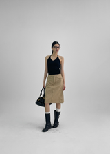 [MADE] Kipki Buckle Cotton Midi Skirt