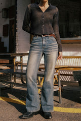 (W) CROPPED KNIT CARDIGAN