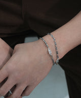 ダブルミックスチェーンブレスレット BK (925 silver)