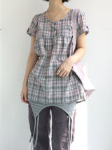 pastel checkered cotton dress