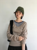 ソコロ ディープ Vネック ニット(4color)