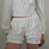 Mellow Cotton Bloomer Shorts_White