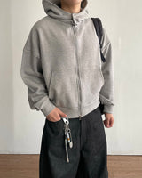 Compact Crop High-neck Hood Zip-up